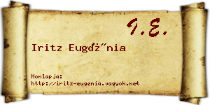 Iritz Eugénia névjegykártya